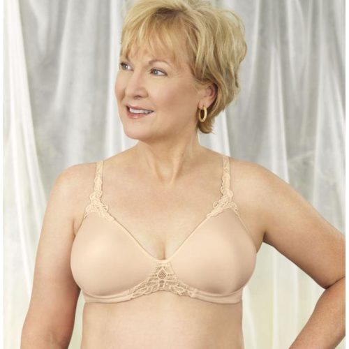 Woman in nude bra with lace details