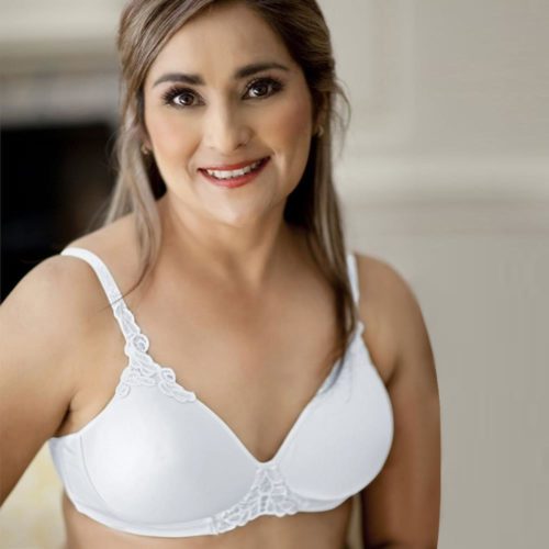 woman in white bra with lace details
