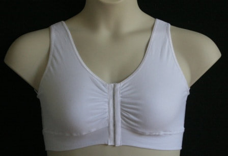 mannequin wearing white front clasp bra
