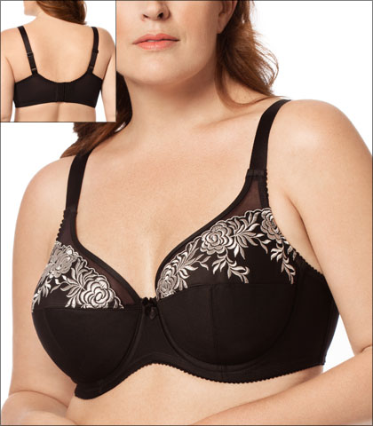 woman wearing black and silver bra with sheer detail
