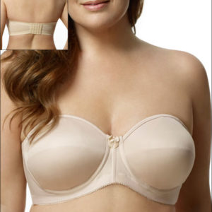woman wearing nude strapless bra