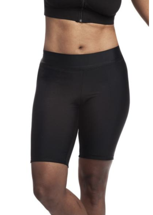woman wearing black compression shorts