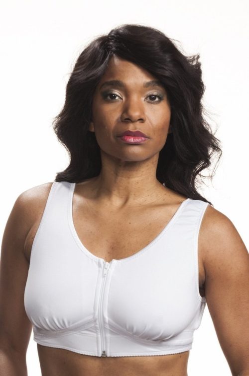 woman wearing white zip up bra