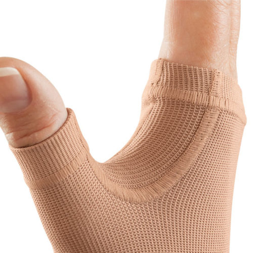 hand compression glove closeup
